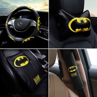Premium Black Yellow Batman Car Accessories Set