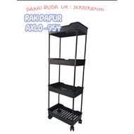 4-Tier Wheeled Shelf Kitchen Shelf/ A-954 AXLO Multipurpose Kitchen Shelf/