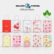 MillionParcel Thank You Paper Bag | Berkat Wedding Gift Bag | Goodie Bag | Mother Day Paper Bag for 