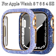 Diamond Cover for Apple Watch Case 45mm 41mm 44mm 40mm Bling Bumper Screen Protector Glass for Apple Watch Series 8 7 4 5 6 Se