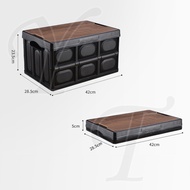 TopStyle TopStyle Kotak Lipat Storage Box Outdoor Camping Keranjang Piknik Kotak Lipat Penutup Kayu 