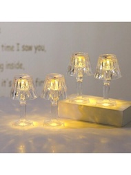 水晶桌燈帶led電子燭光營造氛圍,適用於生日、派對、婚禮裝飾和家居裝飾,也可用作小夜燈