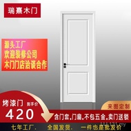 Sebarang Gaya Dalaman Kayu Pepejal Pintu Dipernis Pintu Rata Pintu Satu Pintu Bilik Tidur Pintu Bili