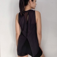 Áo tanktop nữ tập Gym - Yoga phối lưới lưng TANKTRON