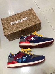 僅穿一次 義大利 Desigual 57SZB1-5000麂皮 人像畫 星球 慢跑鞋US9 UK8 EUR42 27CM