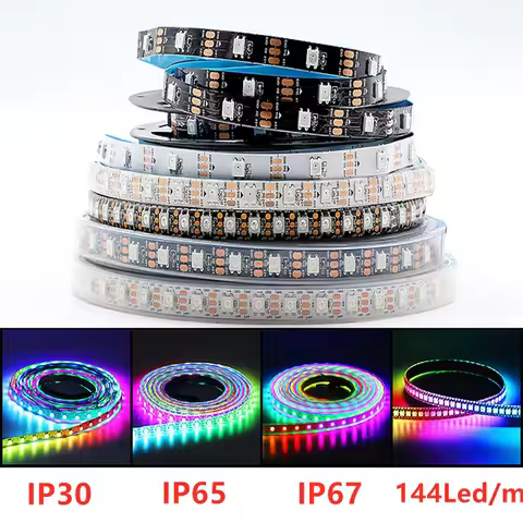 DC 5V RGB WS2812B Led Strip Individually Addressable 1m - 5m 2812 Smart Pixels Waterproof IP30/65/67