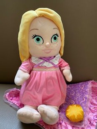 95%new 迪士尼公主 正版 長髮公主毛公仔 Rapunzel babies 公主寶寶玩偶 34cm高 長髮公主bb連披肩毛公仔