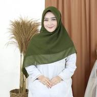 Hijab Segiempat Polos BELLA SQUARE POLYCOTTON SEGI 4 Potton Premium Pollycotton Warna Warni Coklat B