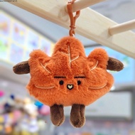 BACKSTREET4FC3 Maple Leaf Pendant, Golden Autumn Plush Maple Leaf Doll Keychain,  Mini Cartoon Simul