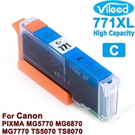 【Malay Spot】 Vileed 1Pc Cli-771Xl Bk C M Y For Canon High Yield Capacity Print Ink Cartridge 771 Cli