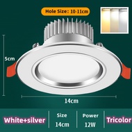 LED Downlight Ceiling Light 5W/7W/9W/12W Lampu LED Tricolor Dimming Pin light Room Round Panel Light