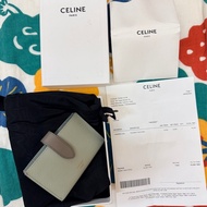 CELINE綠色ACCORDEON零錢包卡夾