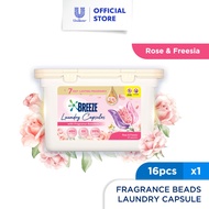 Breeze Fragrance Beads Capsule Detergent Rose 16's