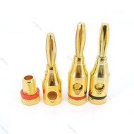 4mm 24k Gold Plated Banana Plugs Wire socket Cable Connectors For Musical Speaker Amplifier Adapter 