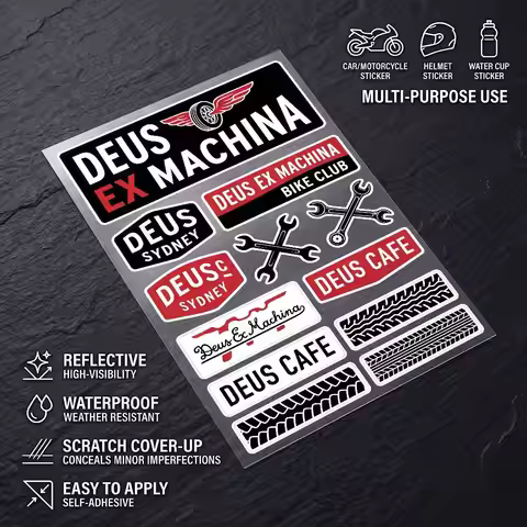D-Deus Ex M-Machina Durable Waterproof Reflective Decor Sticker Scratch Cover For Motorcycle Car Hel
