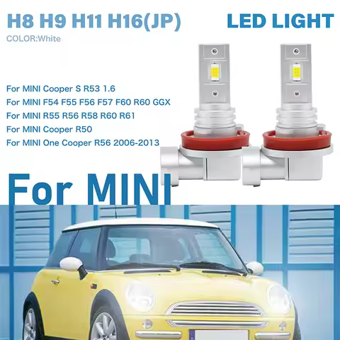 2Pcs/Set Auto Headlight Bulb for MINI Cooper R53 R50 R55 R56 R58 R60 R61 R56 H8 H9 H11 H16（JP）Car LE