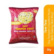 TEM TEM Tempeh Chips with Tadong, Red Rice 35g with Soy Bean, Keropok, Snacks, Crisp, Tempeh Kerepek