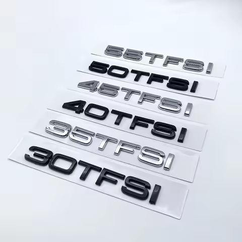 Letters Numbers 30TFSI 35TFSI 40TFSI 45TFSI 50TFSI Chrome Black Car Tail Emblem Sticker for A1 A3 A4