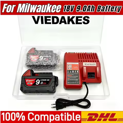 100% original For Milwaukee 18V battery 5AH/6AH/9AH high energy battery ,for M18B5 48-11-2402 48-11-