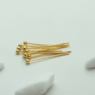 Eyepin Ballpin Pins 14K Gold Plated 5gm.