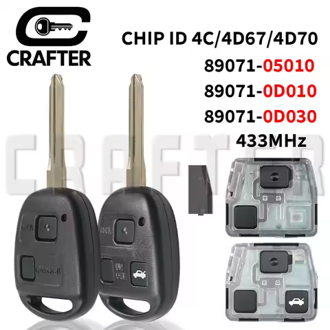 Key Crafters P/N:89071-0D030/0D010/05010 CHIP 4C/4D67/4D70 433MHz Remote Car Key For Toyota Yaris Av
