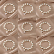 Letter bracelet Couple's last name letter pendant Pearl bracelet