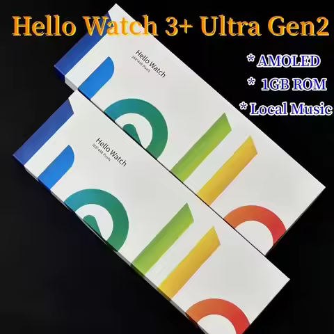 2024 Original Hello Watch 3 Plus Ultra Smartwatch AMOLED 4GB ROM NFC Compass Bluetooth Call Music Sm