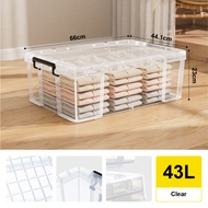 Citylife Plastic Storage Box Transparent Stackable Storage Organizer Large Capacity Storage Box 20L