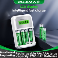 【Ready Stock】Smart Ni-MH Battery Charger 4 Slot Fast Charging For AA AAA 1.2V Rechargeable Batteries