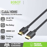 Robot RFH03 HDMI Cable 3 Meters Long (High Definition Visual 4K HD, 4K/ 60Hz, 18Gbps, HDR Image Qual