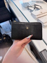 Brand new Chanel cardholder | lizard embossed leather 蜥蜴壓紋  | card case with zipper