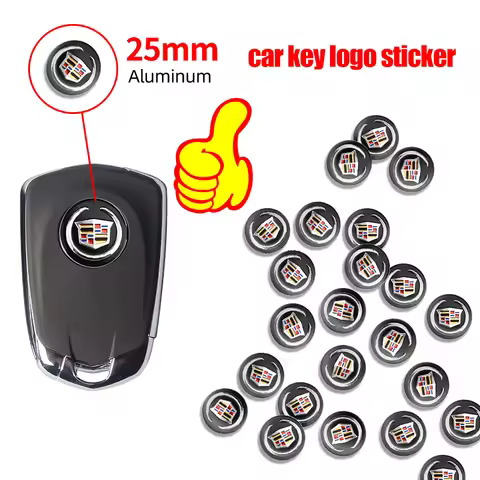 2/5/10Pcs 25mm Car Key Sticker Logo 3D Metal Emblem Car Accessories For Cadillac Escalade CTS ATS SR