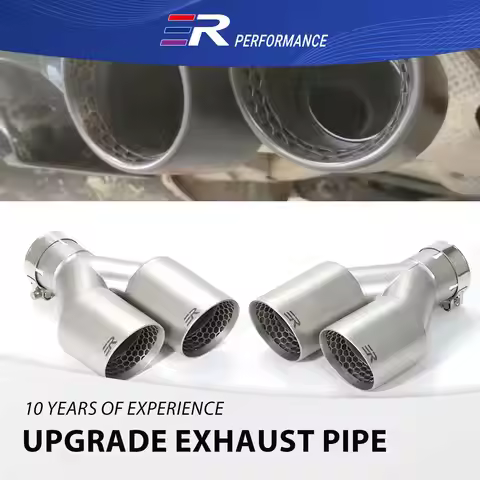 ER Performance Matte Stainless Steel Exhaust Tip Double Outlet Nozzle Muffler Tip for GTI MK7 Golf7 