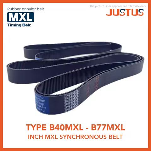MXL Timing Belt Trapezoidal Tooth B40/42/43/45/46/47/48/49/50/51/52/53/54/55-B77 Width 4.8/6/10/12.7