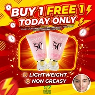 Dherbs Snow Tinted Sunscreen SPF50 Original, Sunscreen Dherbs, Tone Up, Lightweight & Non Greasy 40g