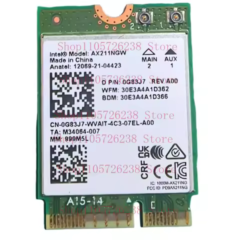 for Dell T3660 3680 Intel AX211 interface card WIFI6E Bluetooth 5.3 G83J7