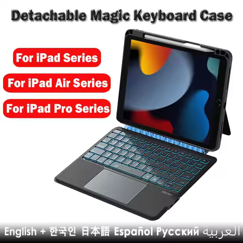 Detachable Magic Keyboard Case For iPad 11th A16 2025 10th Split Keyboard Folio For iPad Air 11 13 A