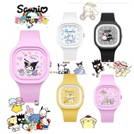 Sanrio Girl's Watch Kuromi Cinnamoroll  Melody Cute Electronic Watch Square Silicone Watch cinnamoro