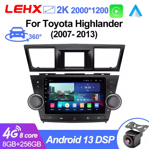 LEHX L6 Pro 2din Android 14 Car Radio Stereo Multimedia Player For Toyota Highlander 2 XU40 2007 - 2