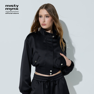 Misty Mynx Satin Cropped Bomber Jacket เสื้อแจ็คเก็ตบอมเบอร์ทรงครอปผ้าซาติน รุ่น M26FGWB101 (AW26 #B