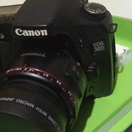 kamera canon eos 30d bekas (Unit body + lensa fix 50mm youngno)