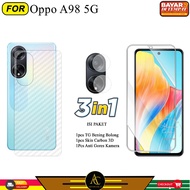 3IN1 Clear Tempered Glass With Hole On Camera Oppo A98 5G A95 4G 5G A96