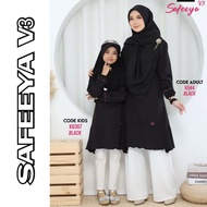 | BLACK | BAJU TSHIRT MUSLIMAH SAFEEYA V3 | IRON LESS | BAJU SEDONDON IBU &amp; ANAK