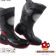 HITAM MERAH High BOOTS AP BOOTS AP BOOTS AP MOTO 3 Black Red Rubber BIKERS Motorcycle BOOTS ANTI SLI
