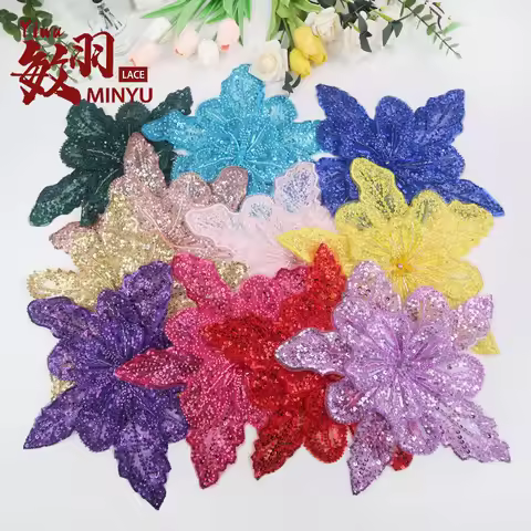 30cm*28cm 1Piece Mesh embroidered beads sequins handmade corsage patch dress wedding dress decoratio