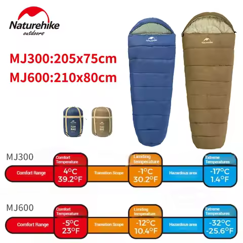 Naturehike Mummy Sleeping Bag -5~7℃ MJ300 / MJ600 for Outdoor Camping Hiking Travel Winter Spring Wa