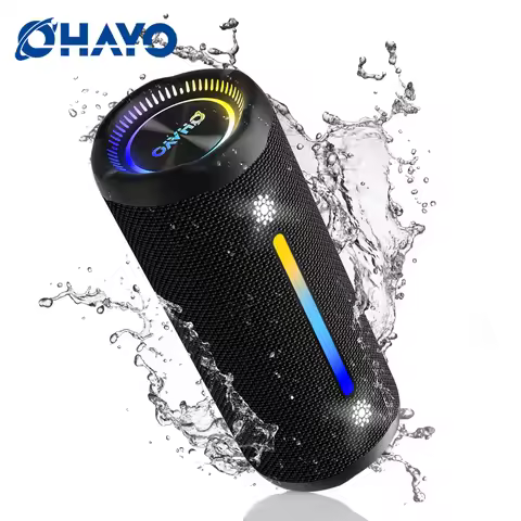 OHAYO Portable Bluetooth Speaker, Dazzling Lights,35W Loud Sound, Deep Bass, IPX7 Waterproof, 24H Pl