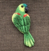 藍頂亞馬遜鸚鵡－ 手作羊毛氈扣針