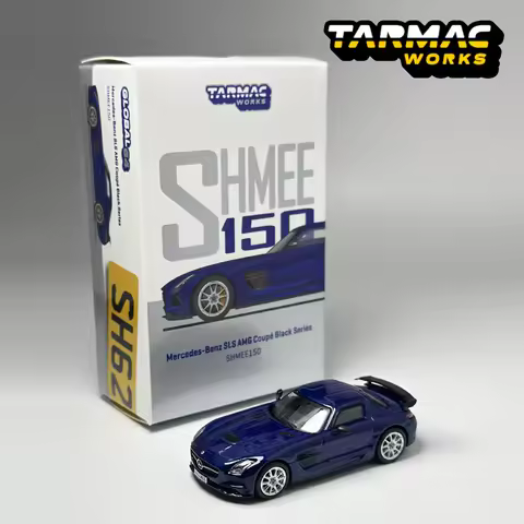 TW 1:64 Tarmac Works Mercedes-Benz SLS AMG Coupe metal blue alloy car Model