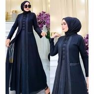 ELMIERA-GAMIS ABAYA TURKEY FULL BLACK EMBROIDERED POCKETS Abaya Abaya Turkey Abaya Dubai Abaya Jubah